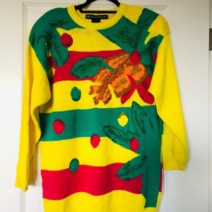 Bright long retro sweater